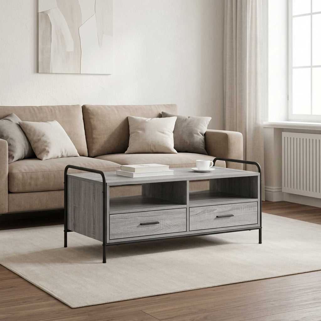 vidaXL Stolik kawowy Szary Sonoma 99,5 x 49 x 46 cm