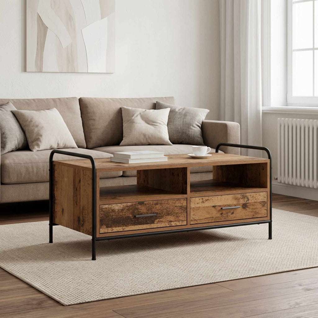 vidaXL Stolik kawowy Stare drewno 99,5 x 49 x 46 cm