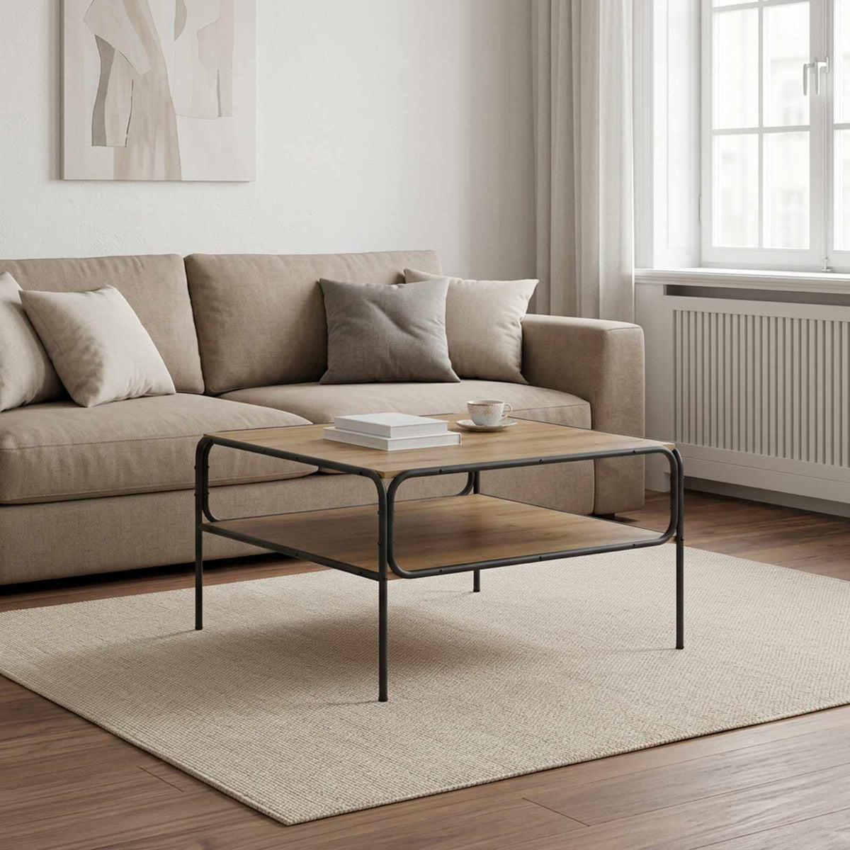 vidaXL Stolik boczny Dąb artisan 100 x 50 x 46 cm Drewno inżynieryjne
