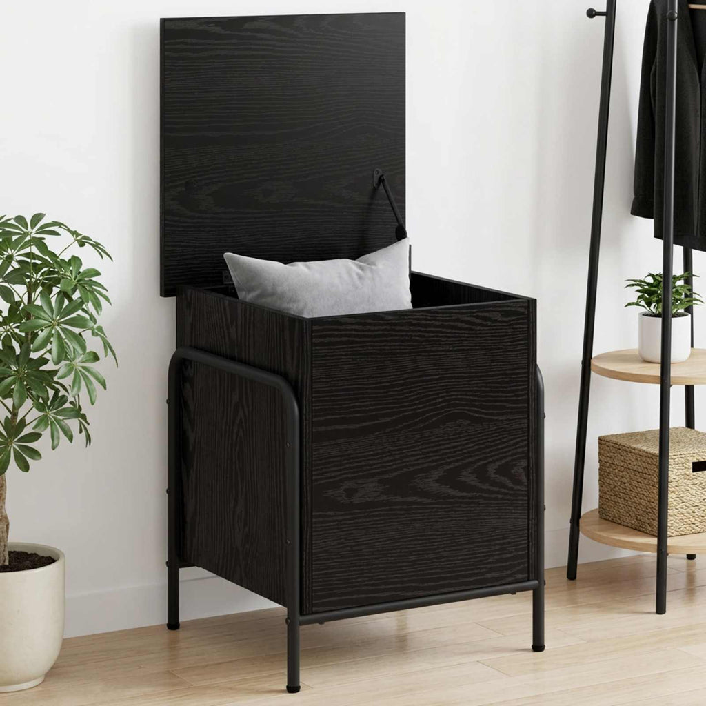 vidaXL Skrzynia do przechowywania Czarny dąb 80 x 40 x 49,5 cm