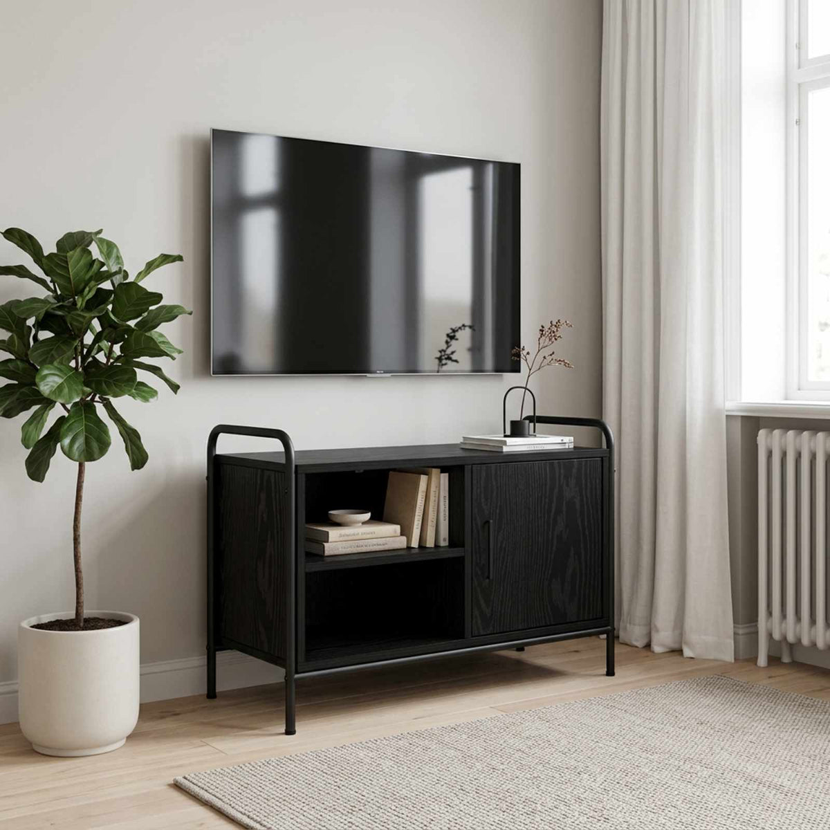 vidaXL Szafka pod telewizor 67,5 x 33 x 50 cm Czarny dąb