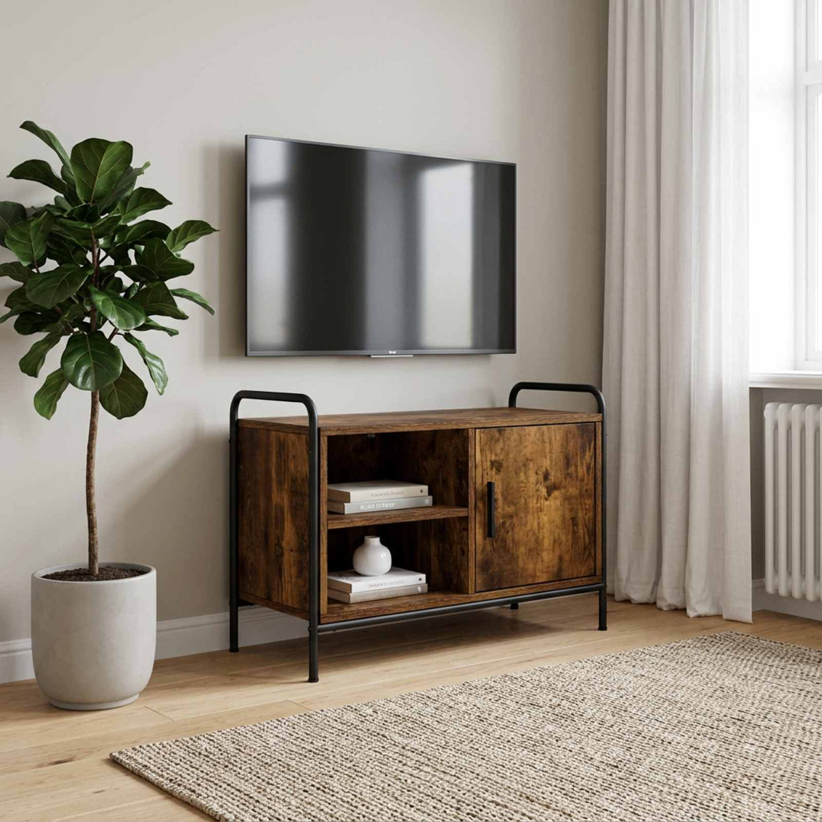 vidaXL Szafka pod telewizor 133 x 33 x 50 cm Dąb wędzony