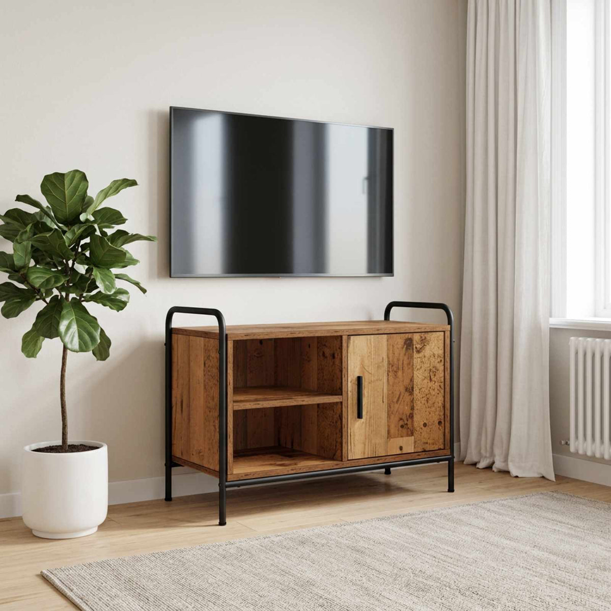 vidaXL Szafka pod telewizor 133 x 33 x 50 cm Stare drewno