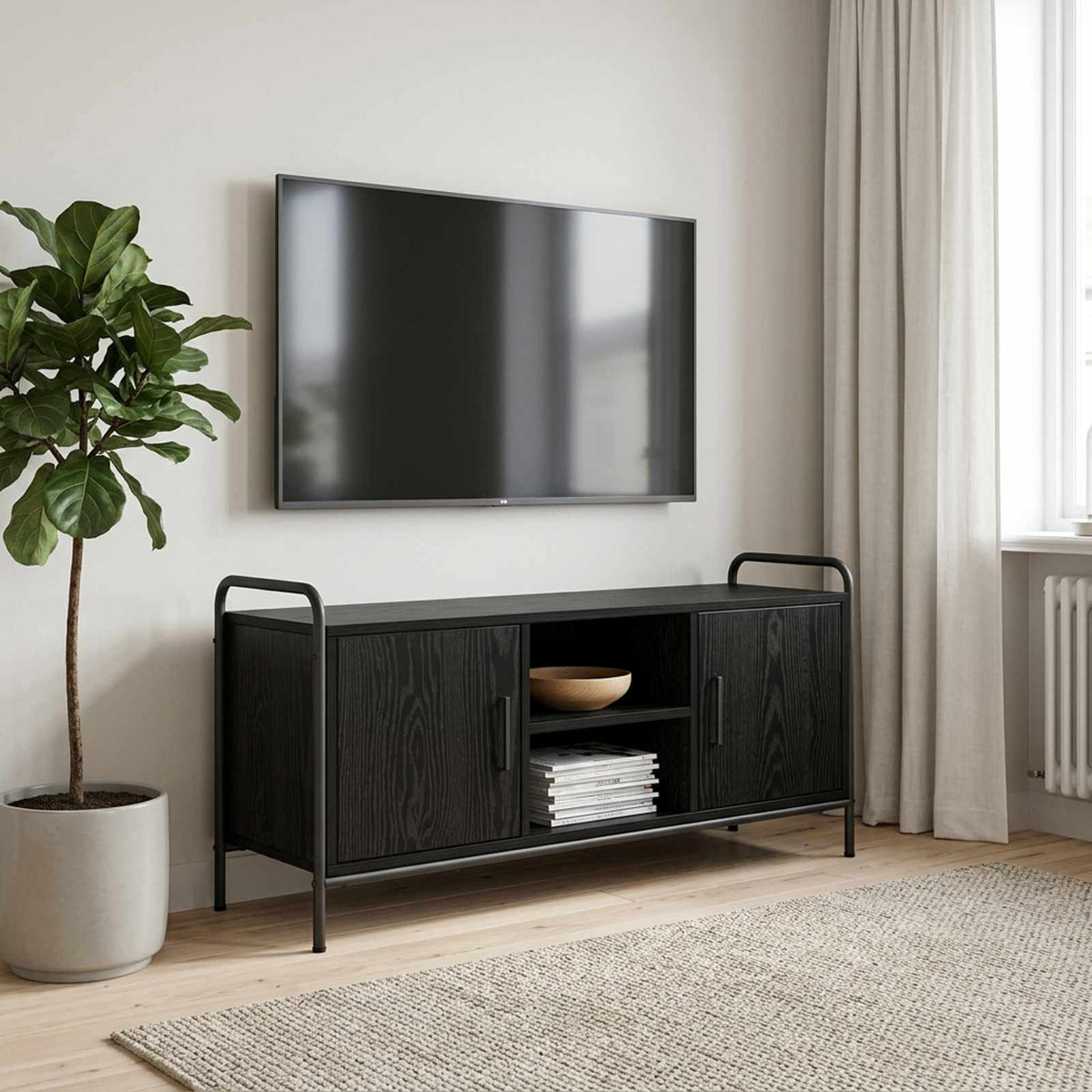 vidaXL Szafka pod telewizor 99 x 33 x 50 cm Czarny dąb