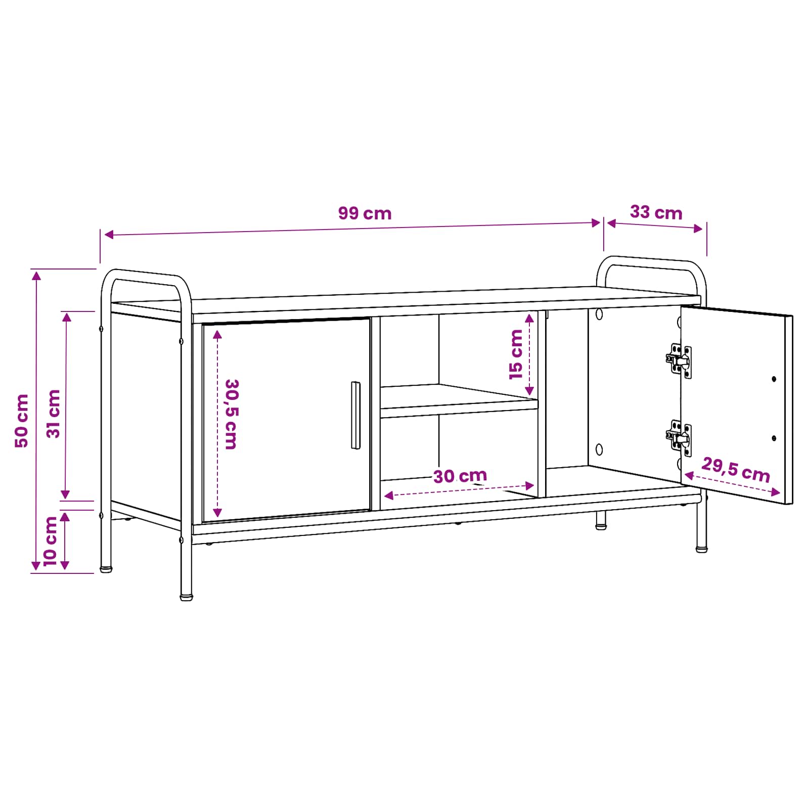 vidaXL Szafka pod telewizor 99 x 33 x 50 cm Czarny dąb
