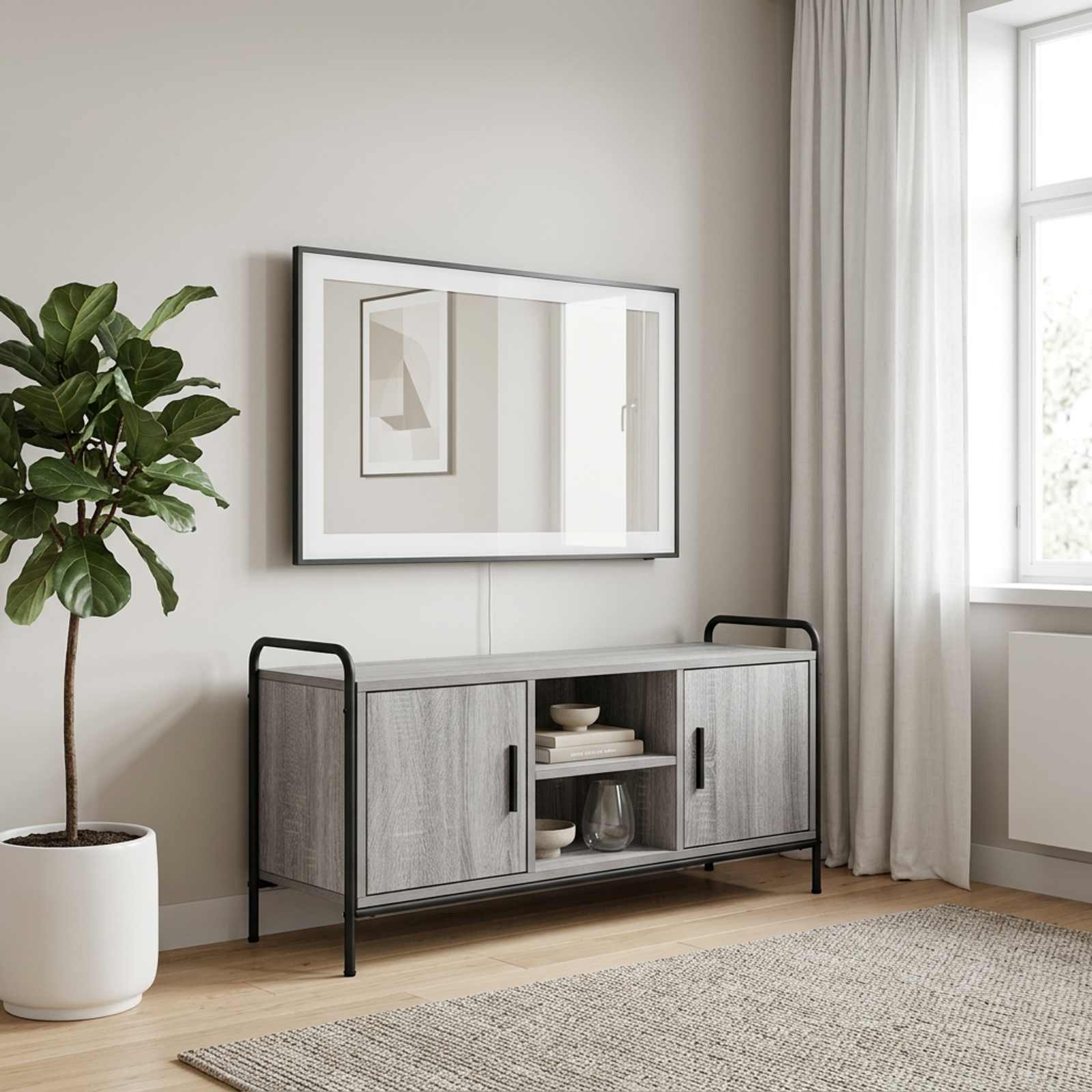 vidaXL Szafka pod telewizor 99 x 33 x 50 cm Szary Sonoma