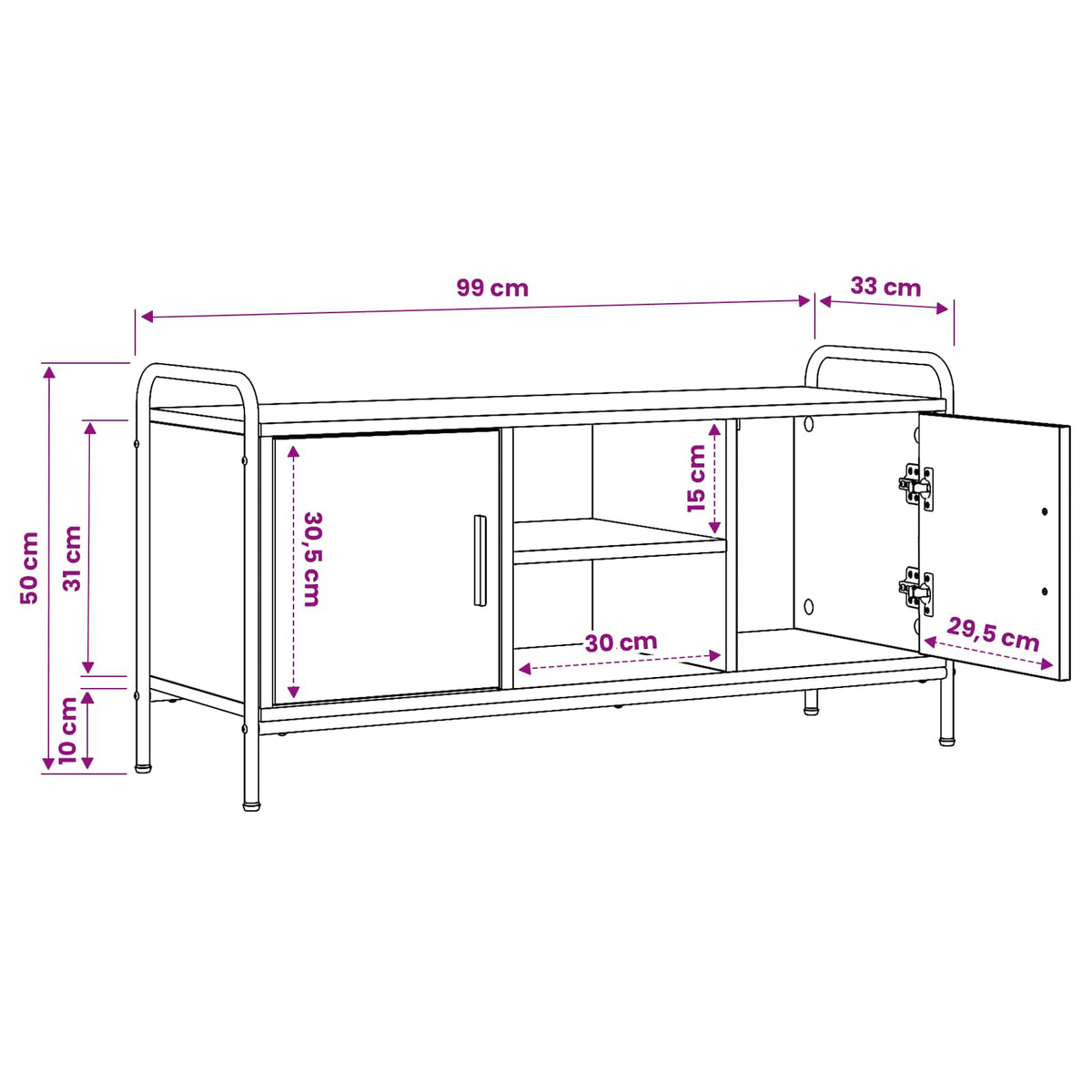 vidaXL Szafka pod telewizor 99 x 33 x 50 cm Szary Sonoma