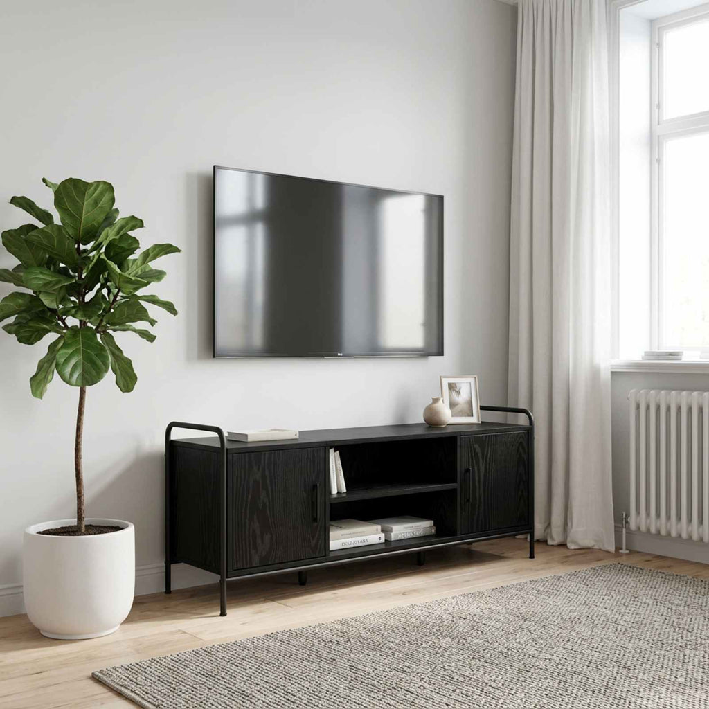 vidaXL Szafka pod telewizor 119 x 33 x 50 cm Czarny dąb