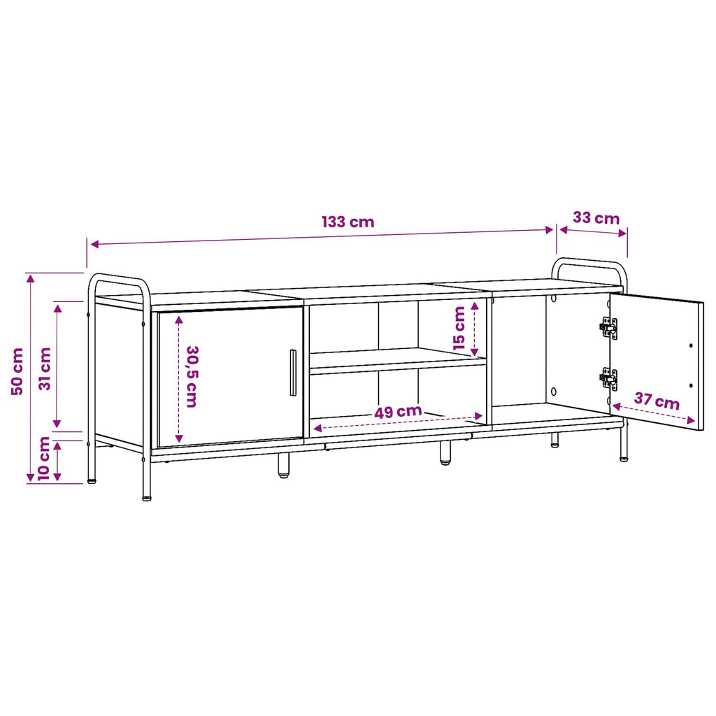 vidaXL Szafka pod telewizor 133 x 33 x 50 cm Stare drewno