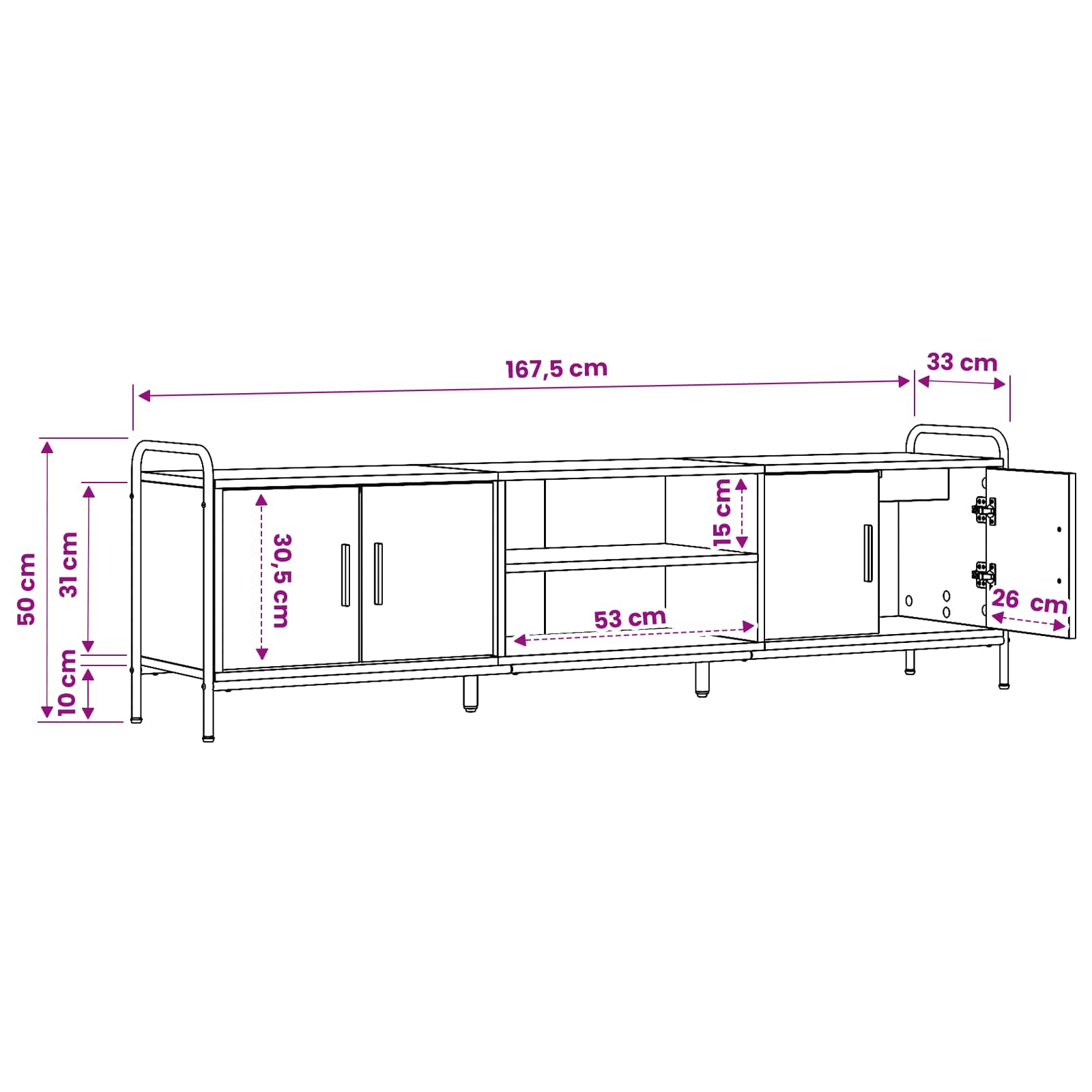 vidaXL Szafka pod telewizor 167,5 x 33 x 50 cm Czarny dąb