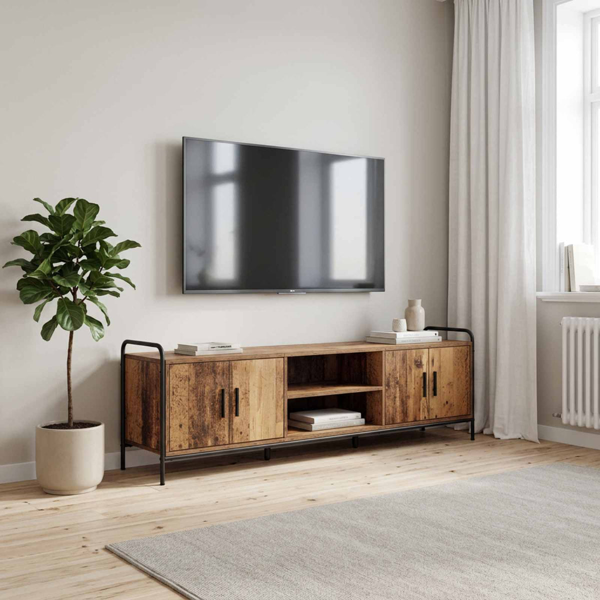 vidaXL Szafka pod telewizor 167,5 x 33 x 50 cm Stare drewno