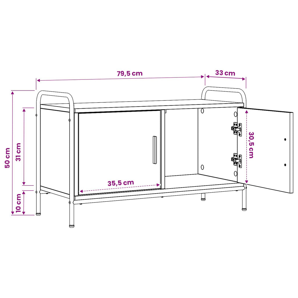 vidaXL Szafka pod telewizor 79,5 x 33 x 50 cm Czarny dąb