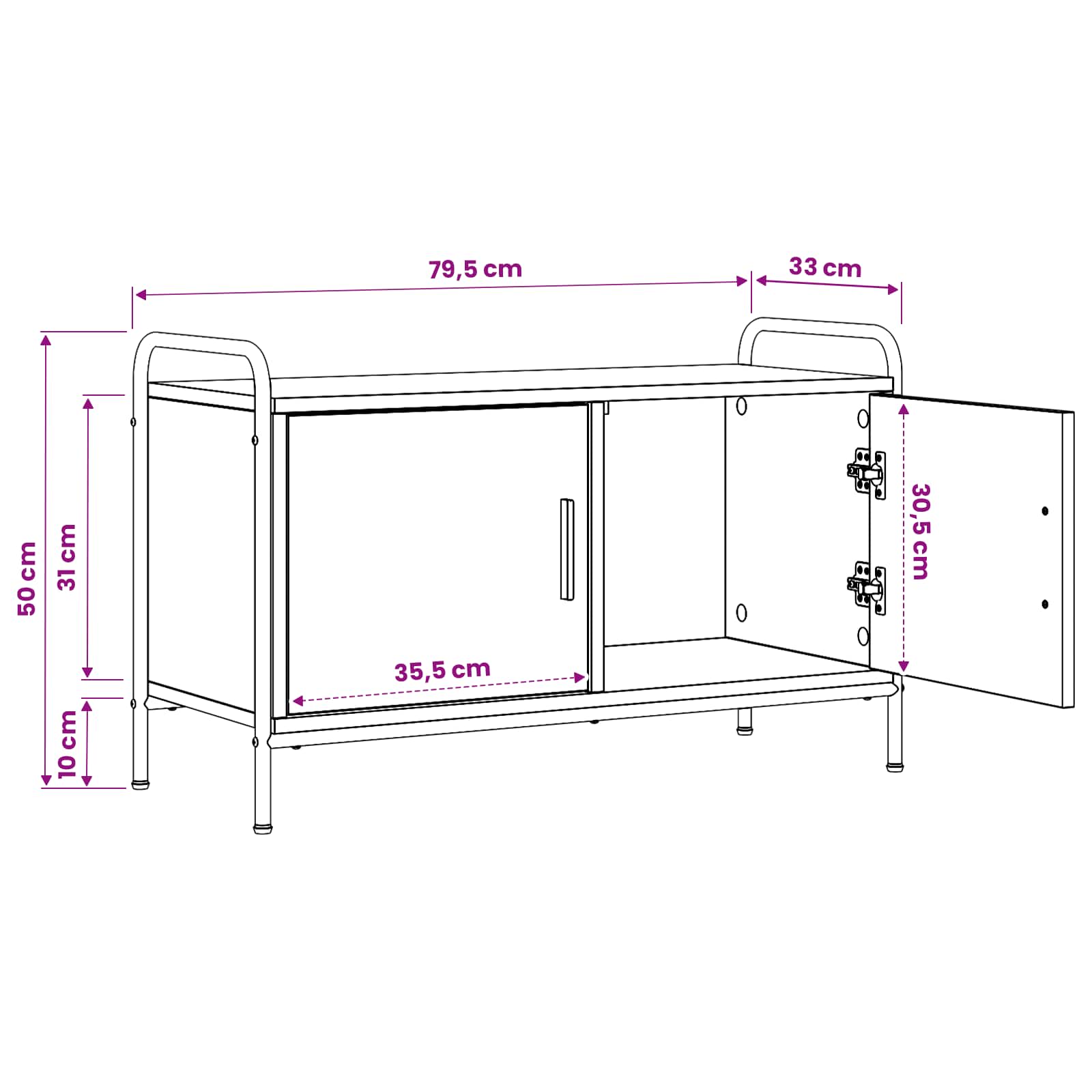 vidaXL Szafka pod telewizor 79,5 x 33 x 50 cm dąb Sonoma