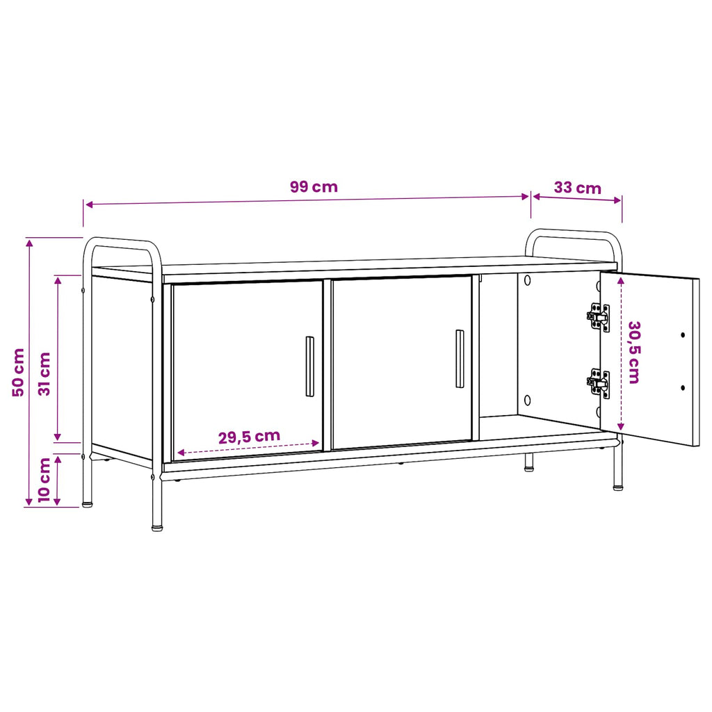 vidaXL Szafka pod telewizor 79,5 x 33 x 50 cm dąb Sonoma