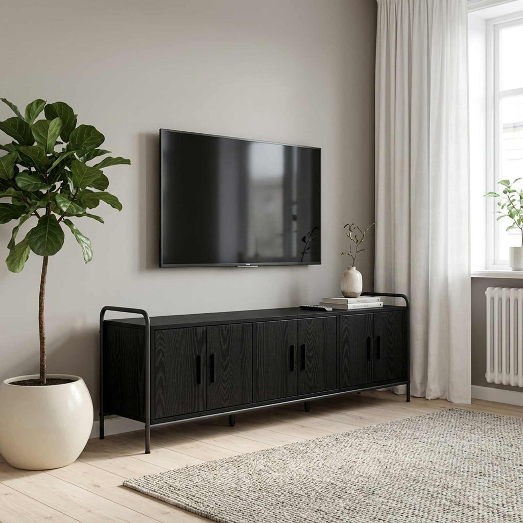 vidaXL Szafka pod telewizor 146 x 33 x 50 cm Czarny dąb