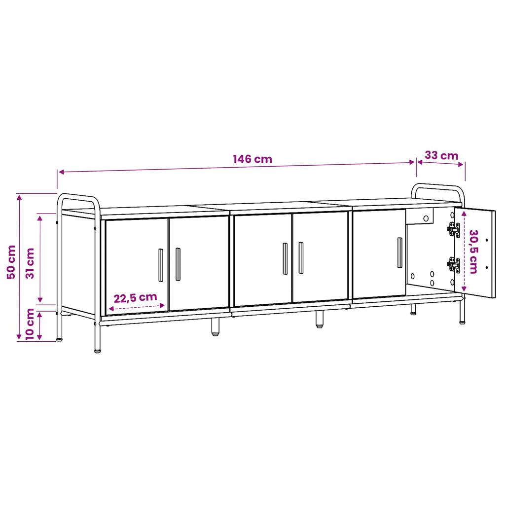 vidaXL Szafka pod telewizor 146 x 33 x 50 cm dąb Sonoma