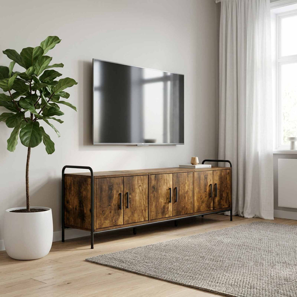 vidaXL Szafka pod telewizor 146 x 33 x 50 cm Dąb wędzony