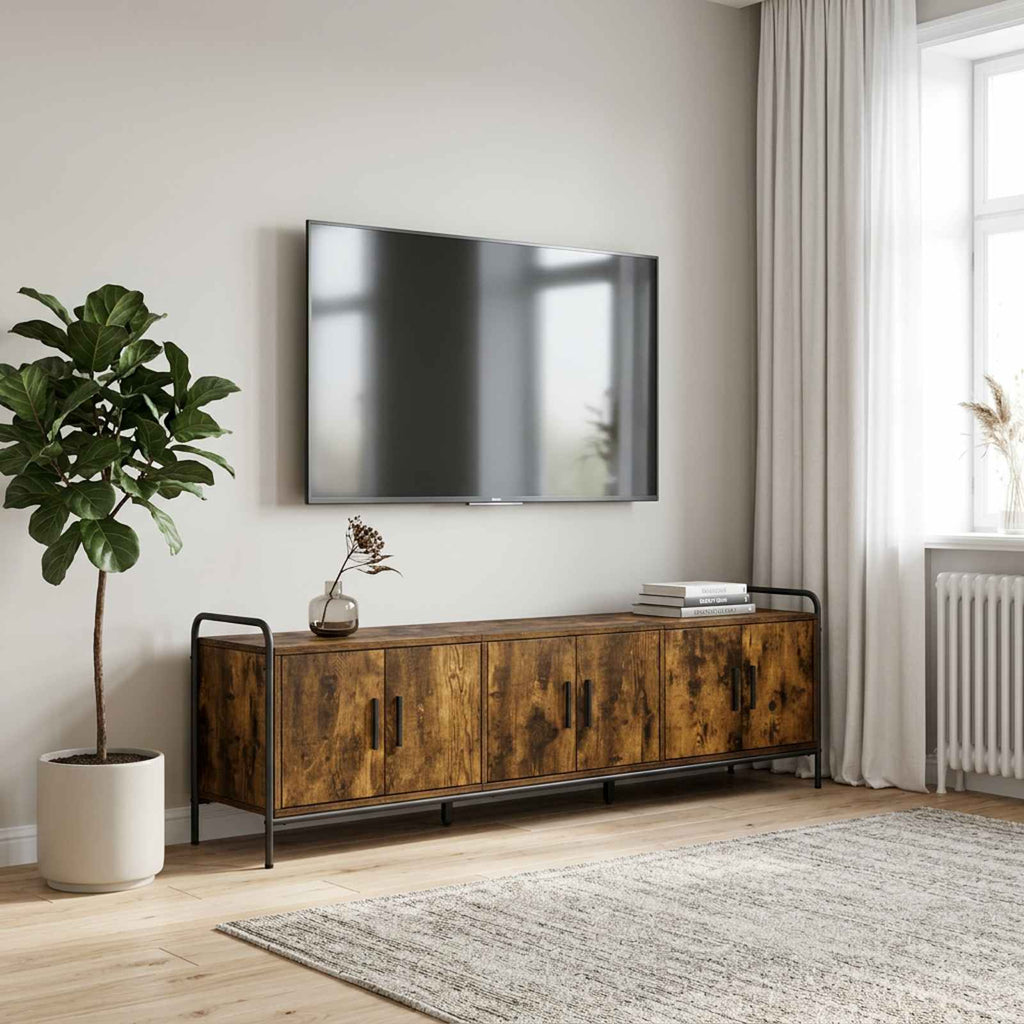 vidaXL Szafka pod telewizor 146 x 33 x 50 cm Dąb wędzony