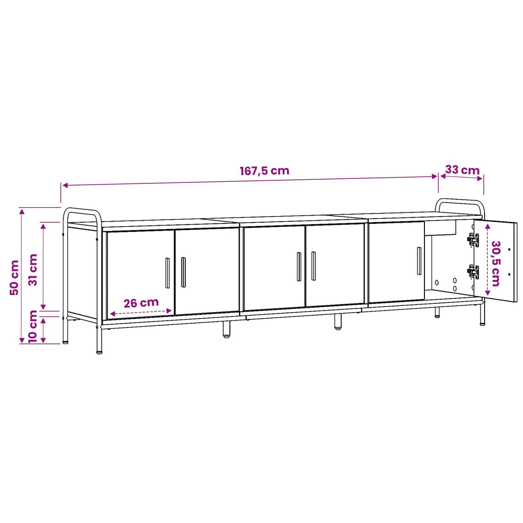 vidaXL Szafka pod telewizor 146 x 33 x 50 cm Dąb wędzony