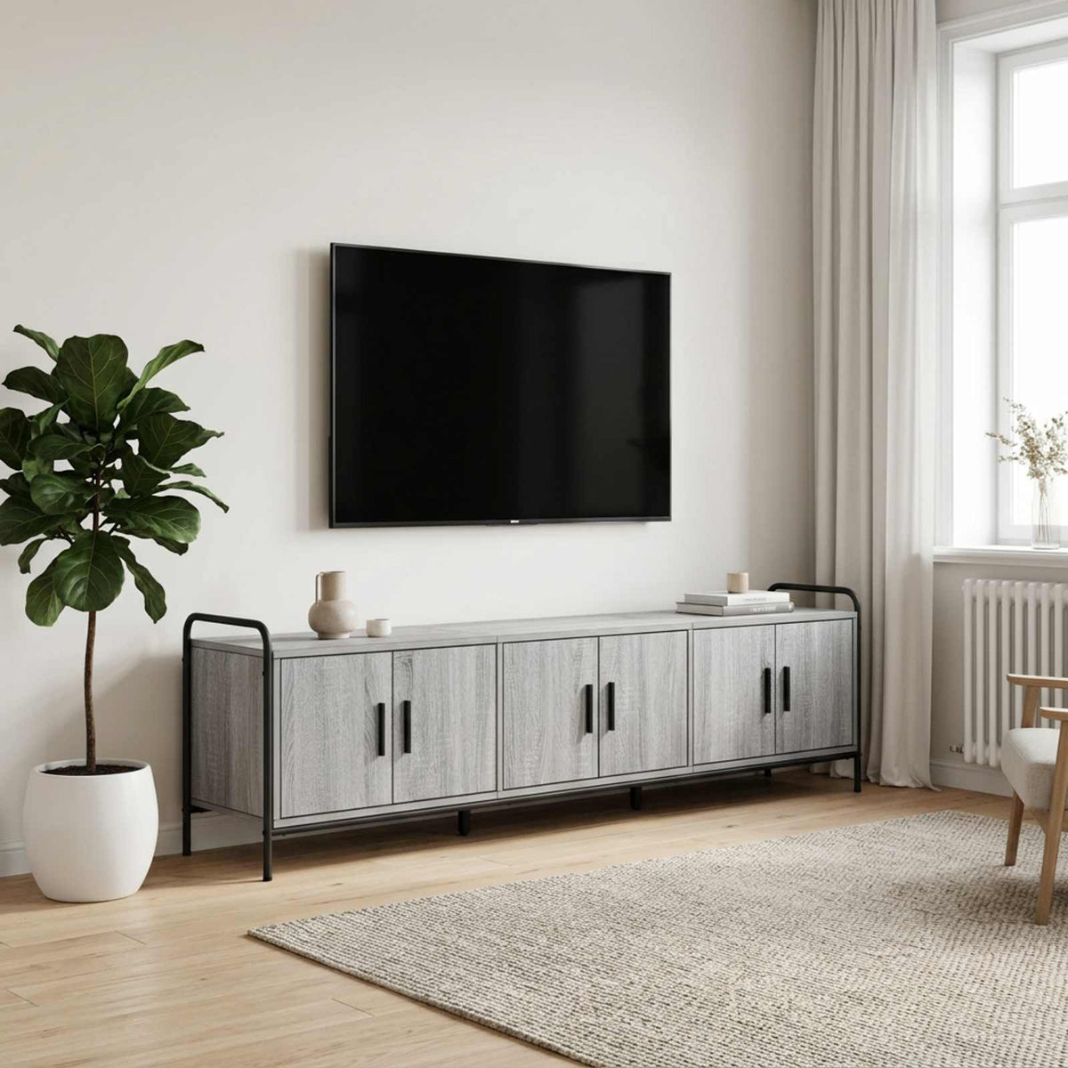 vidaXL Szafka pod telewizor 146 x 33 x 50 cm Szary Sonoma