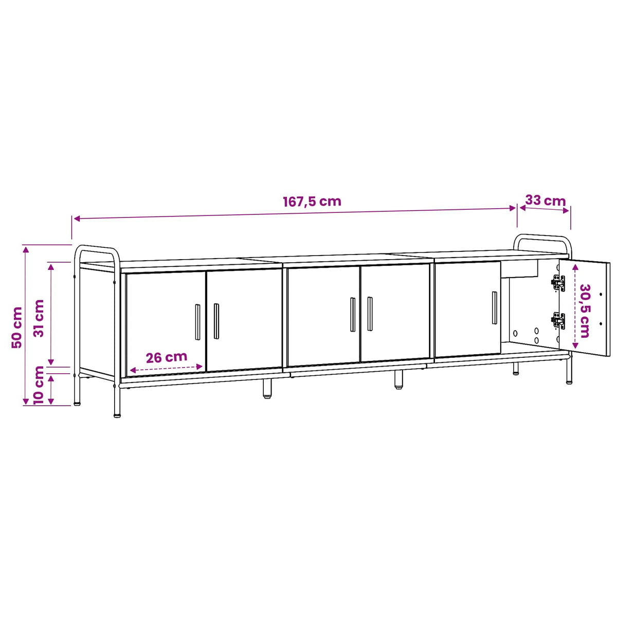 vidaXL Szafka pod telewizor 146 x 33 x 50 cm Szary Sonoma