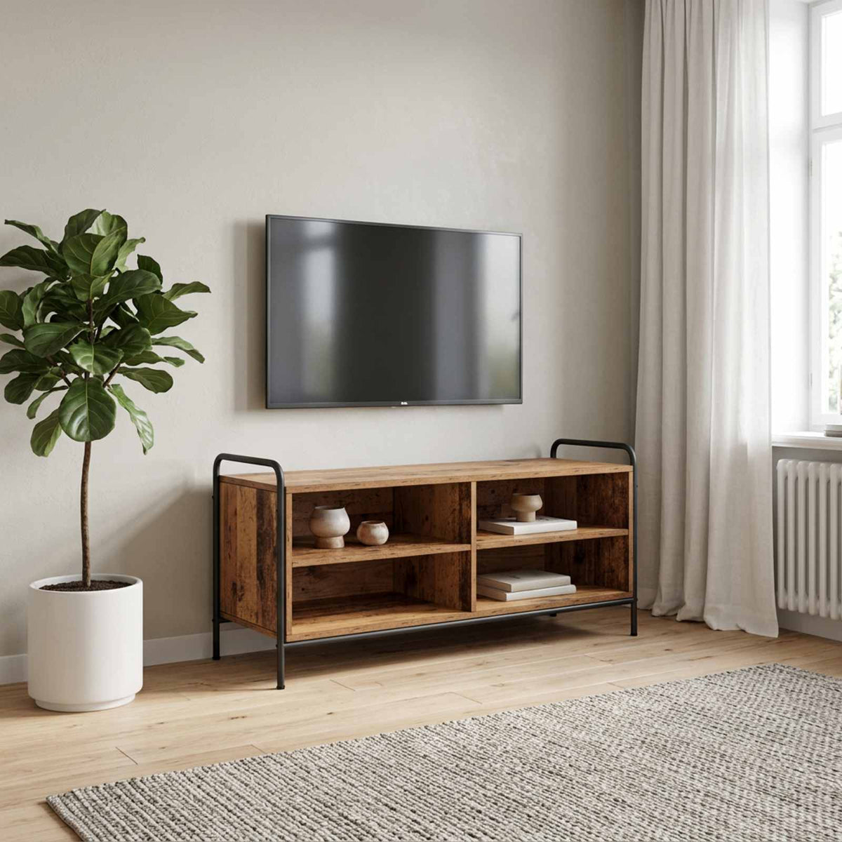 vidaXL Szafka pod telewizor 140 x 39,5 x 50 cm Stare drewno