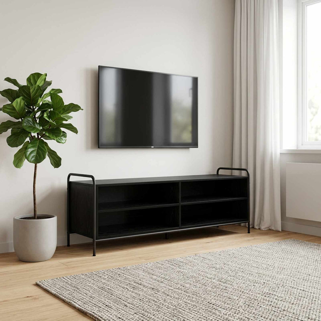 vidaXL Szafka pod telewizor 140 x 39,5 x 50 cm Czarny dąb