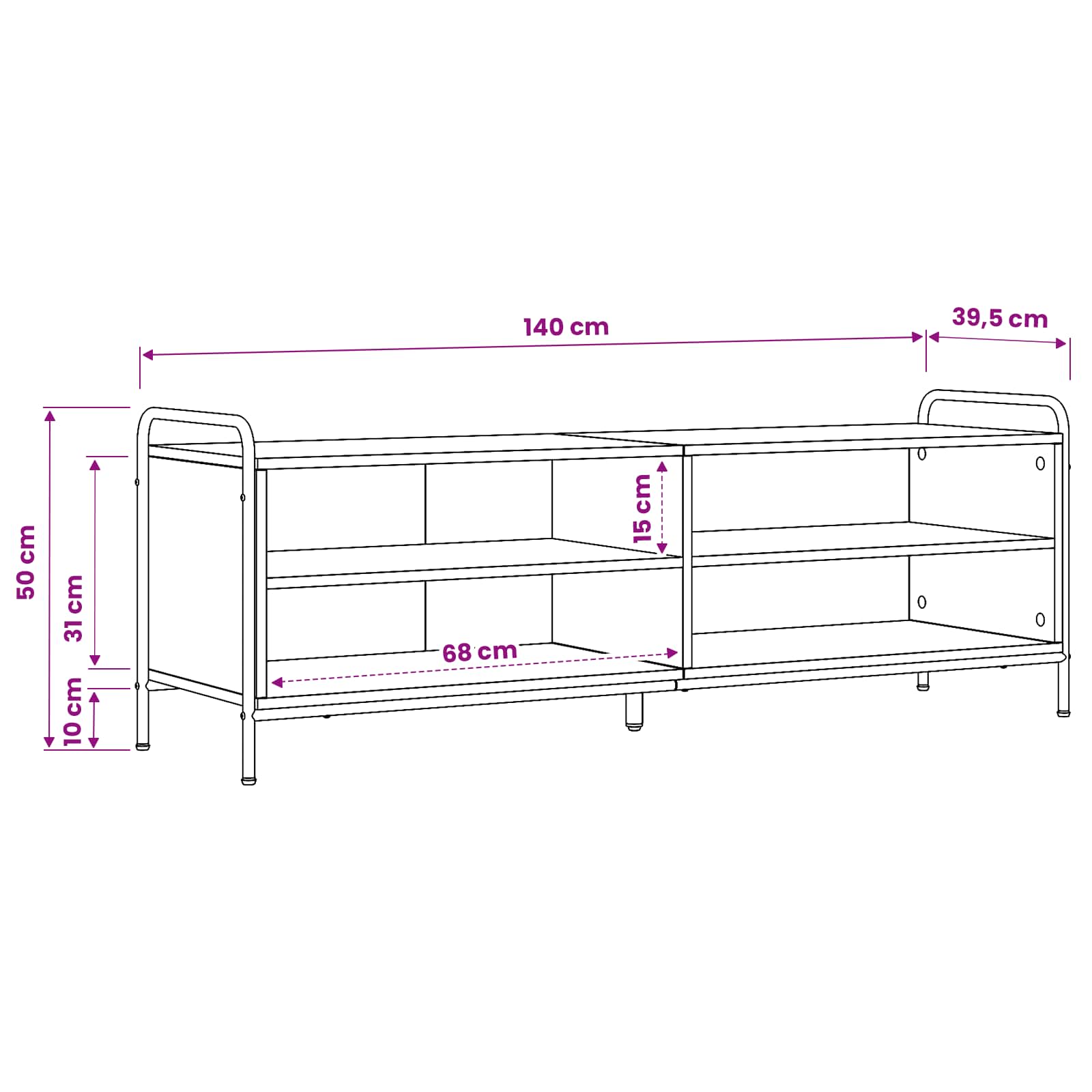 vidaXL Szafka pod telewizor 140 x 39,5 x 50 cm Czarny dąb