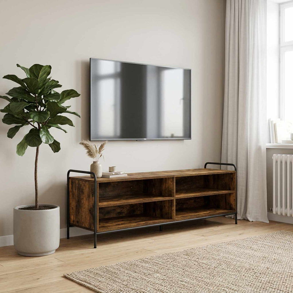 vidaXL Szafka pod telewizor 140 x 39,5 x 50 cm Dąb wędzony