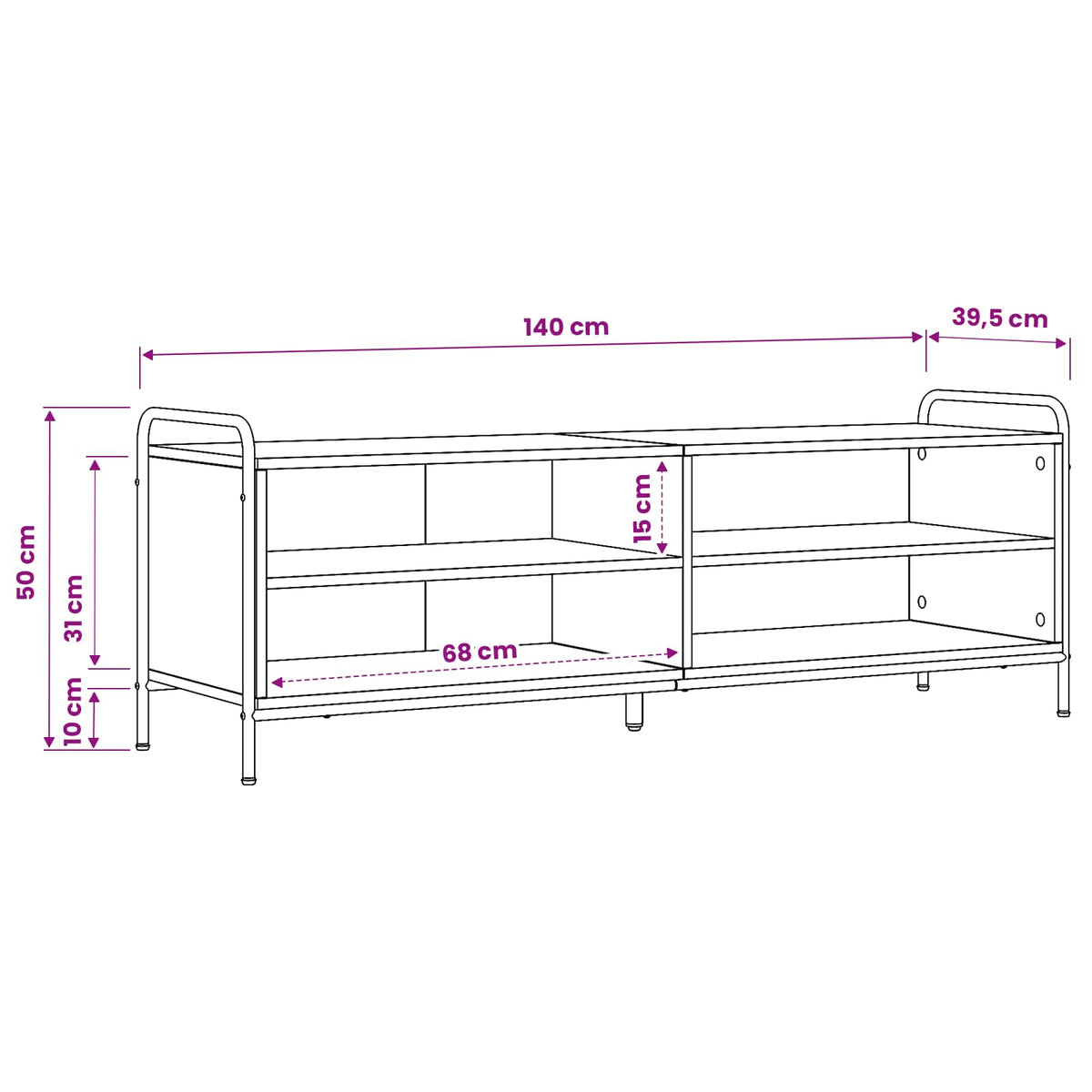 vidaXL Szafka pod telewizor 140 x 39,5 x 50 cm Dąb wędzony