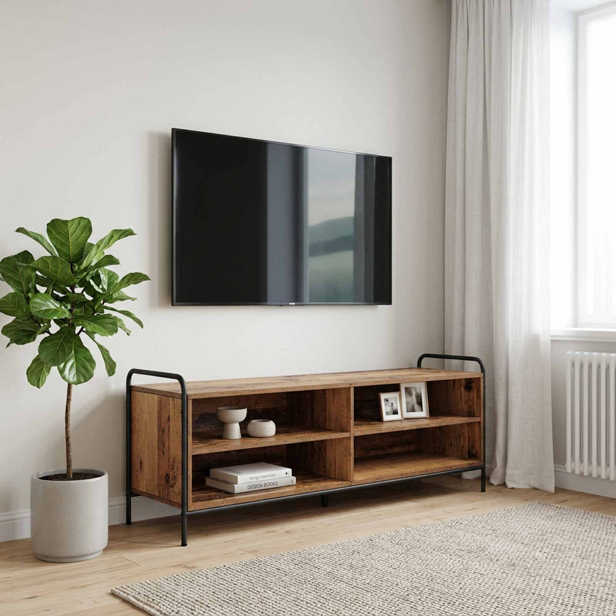 vidaXL Szafka pod telewizor 140 x 39,5 x 50 cm Stare drewno
