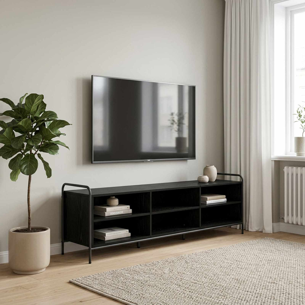 vidaXL Szafka pod telewizor 140 x 39,5 x 50 cm Czarny dąb