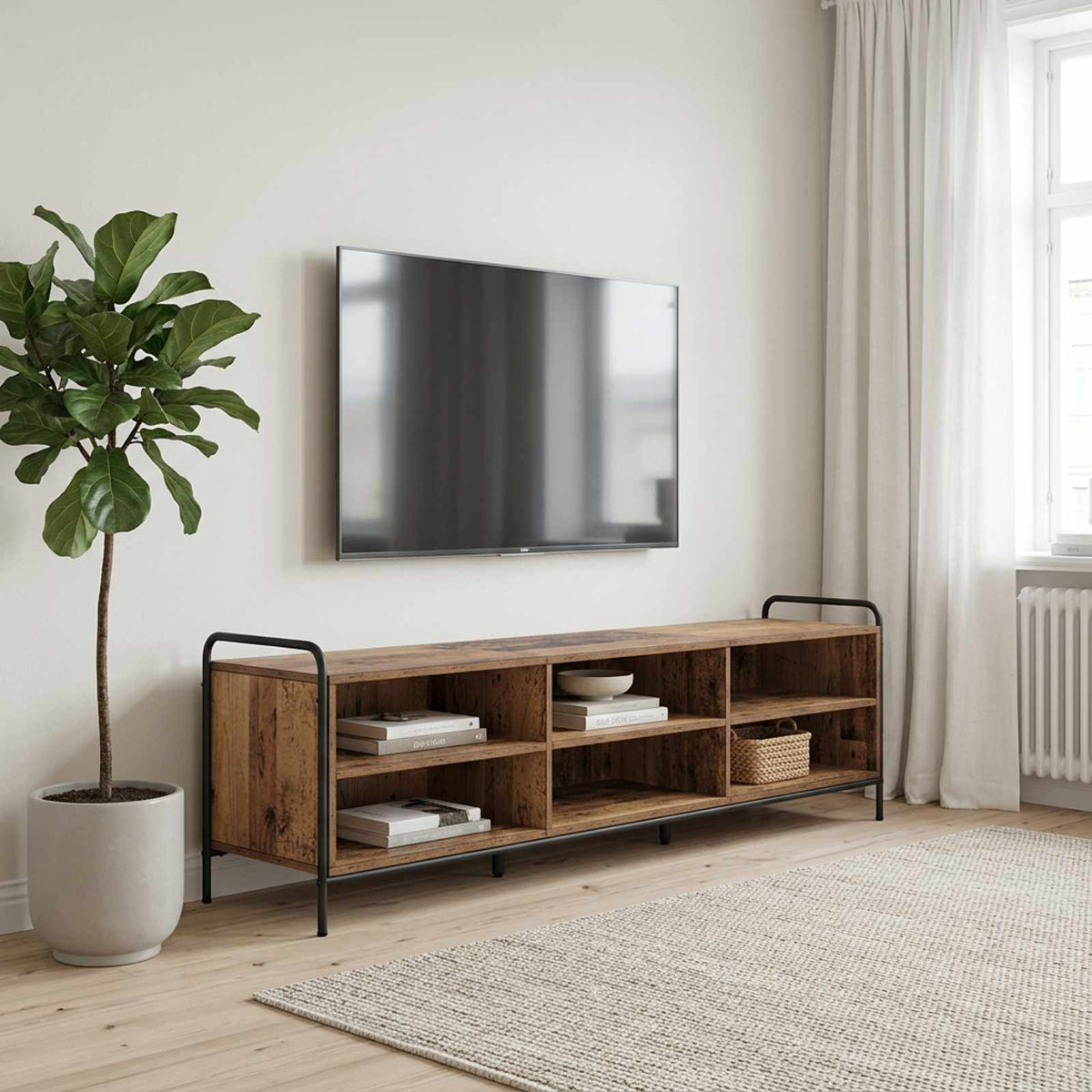 vidaXL Szafka pod telewizor 140 x 39,5 x 50 cm Stare drewno