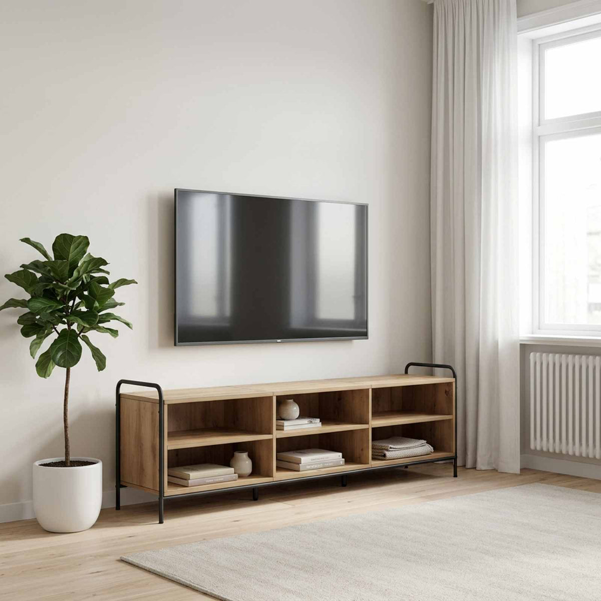 vidaXL Szafka pod telewizor 140 x 39,5 x 50 cm Dąb artisan