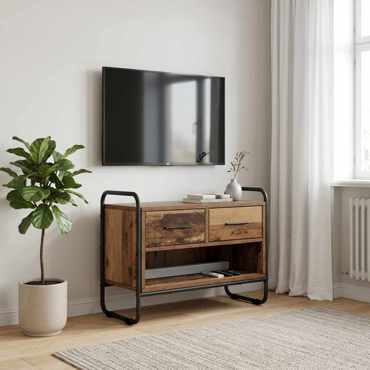 vidaXL Szafka pod telewizor 60 x 30 x 50 cm Stare drewno