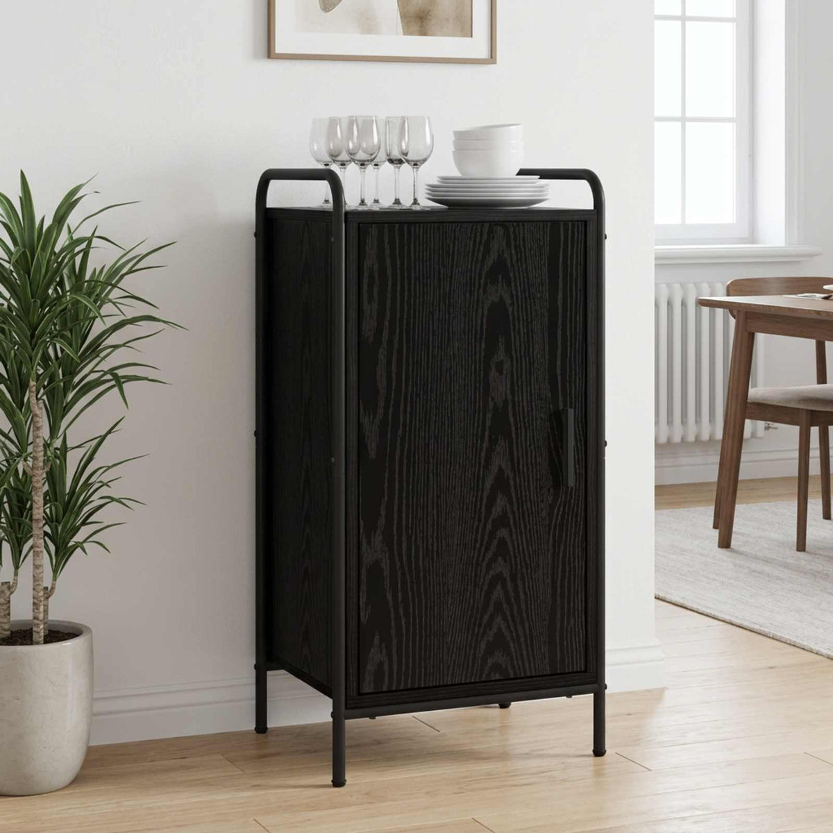 vidaXL Bufet Czarny dąb 97 x 33 x 81 cm Drewno inżynieryjne