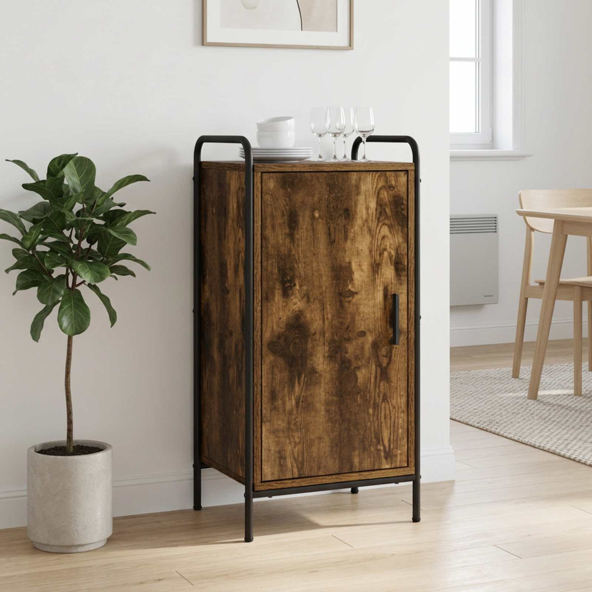 vidaXL Bufet Dąb wędzony 97 x 33 x 81 cm Drewno inżynieryjne
