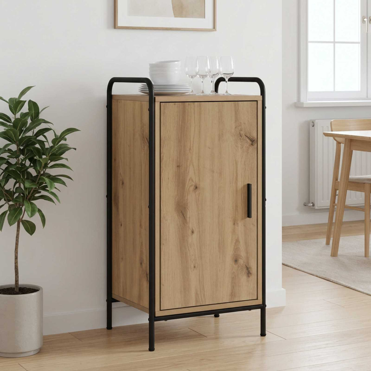 vidaXL Bufet Dąb artisan 97 x 33 x 81 cm Drewno inżynieryjne