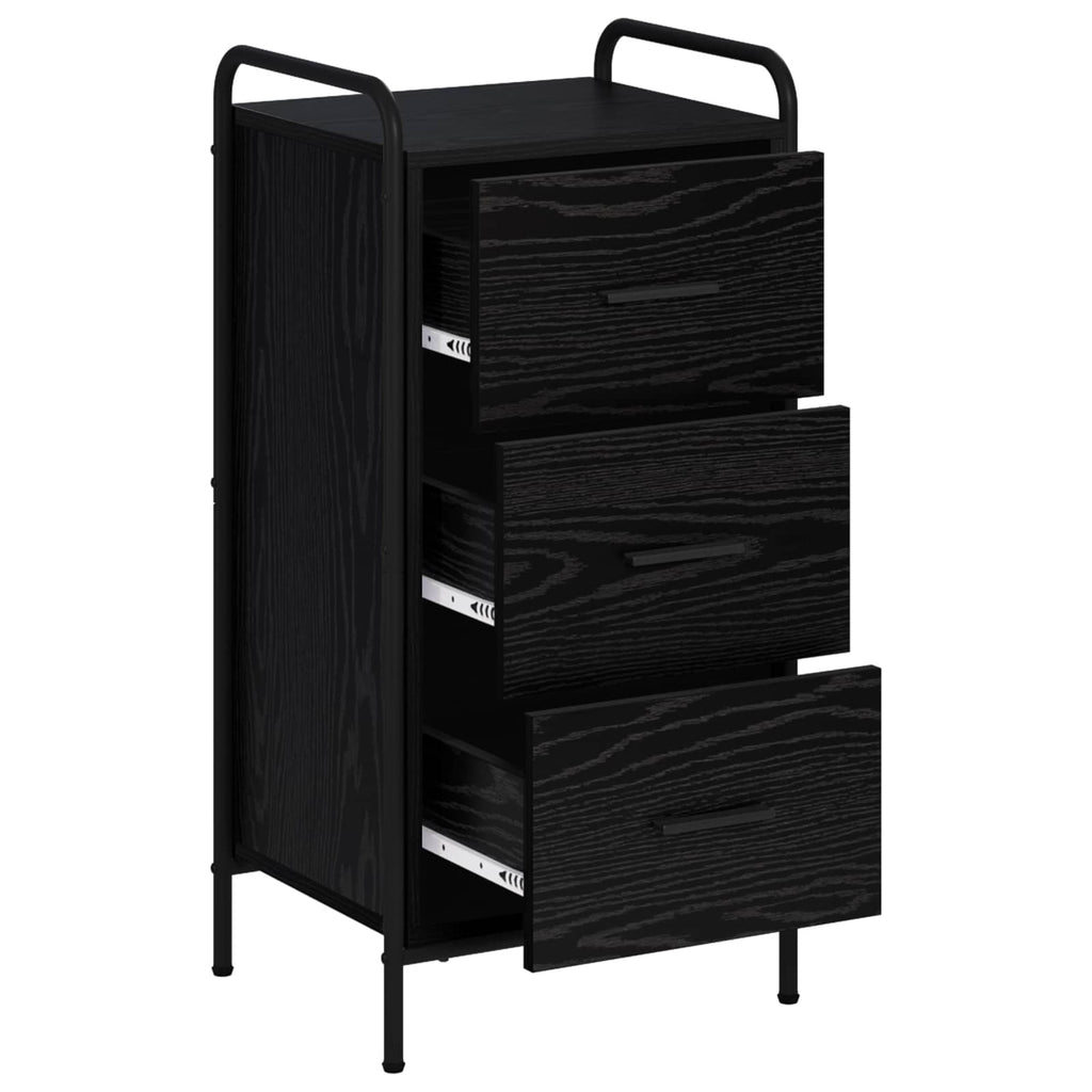 vidaXL Bufet Czarny dąb 97 x 33 x 81 cm Drewno inżynieryjne