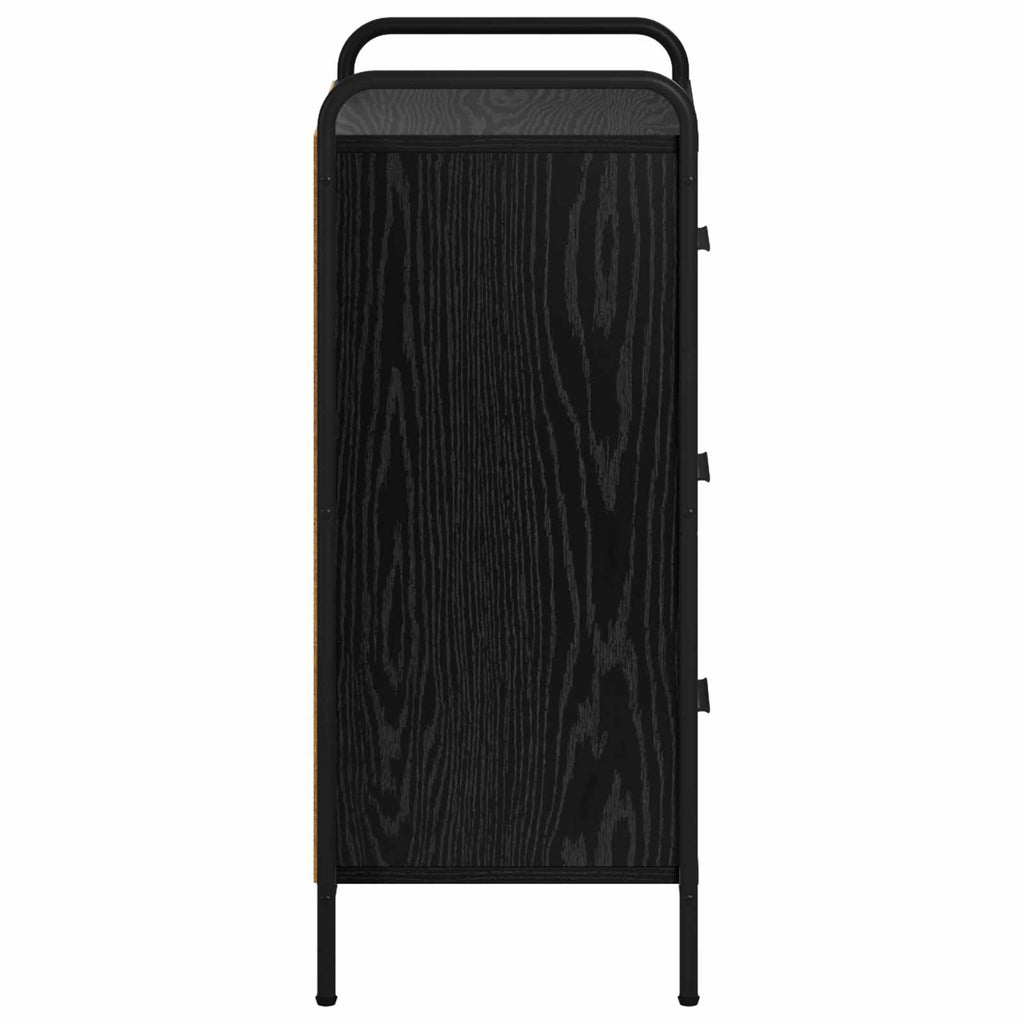 vidaXL Bufet Czarny dąb 97 x 33 x 81 cm Drewno inżynieryjne