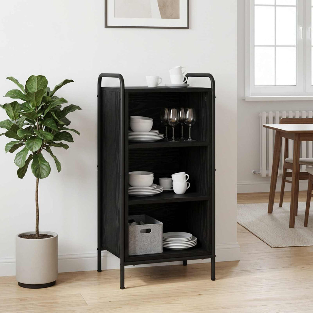 vidaXL Bufet Czarny dąb 97 x 33 x 81 cm Drewno inżynieryjne