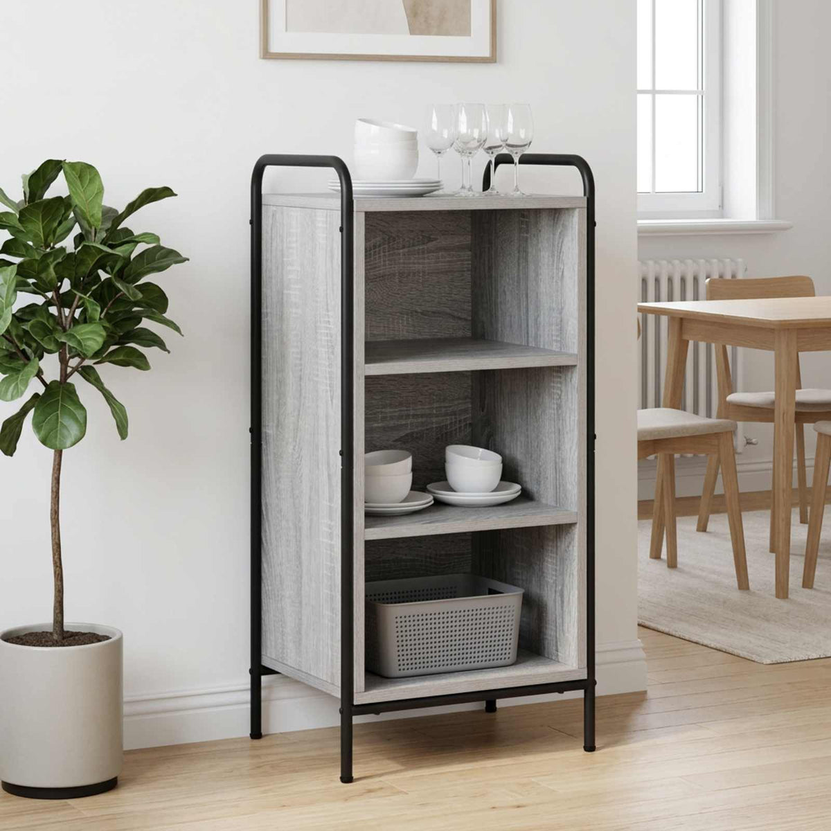 vidaXL Bufet Szary Sonoma 97 x 33 x 81 cm Drewno inżynieryjne