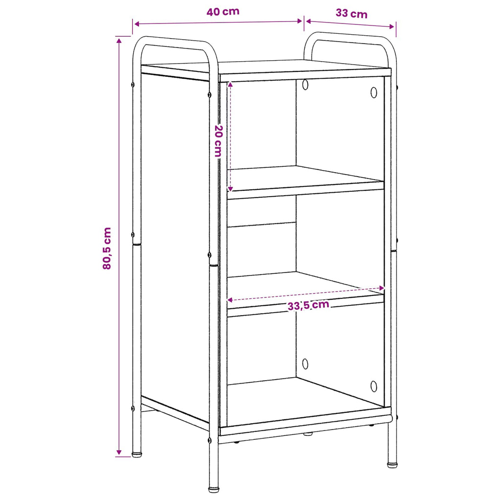 vidaXL Bufet Szary Sonoma 97 x 33 x 81 cm Drewno inżynieryjne
