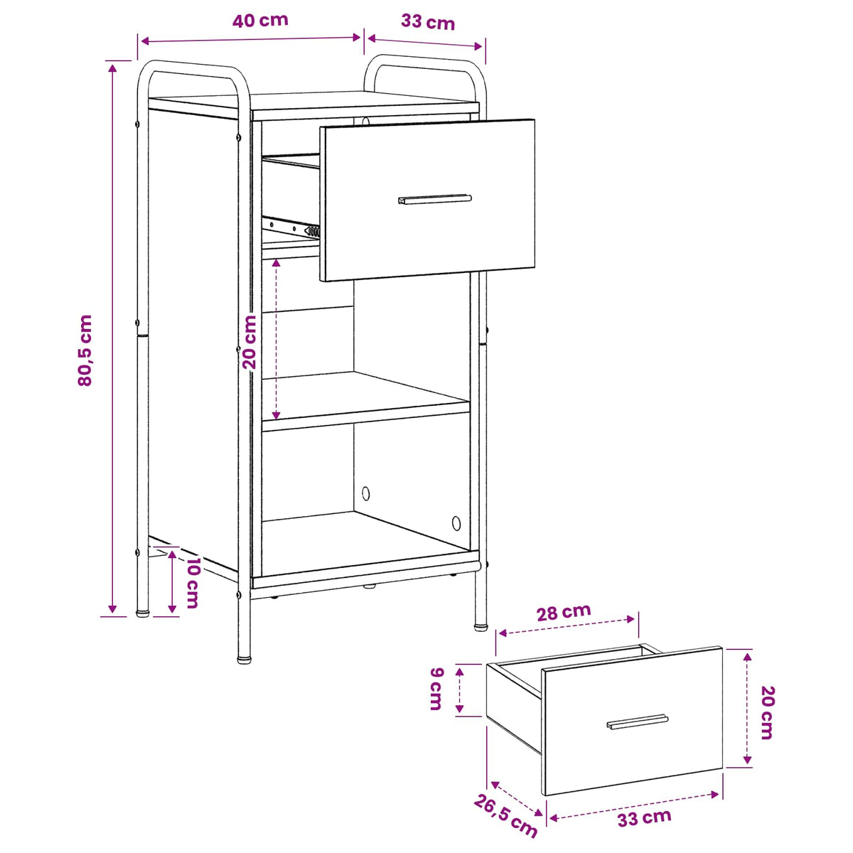vidaXL Bufet Dąb wędzony 97 x 33 x 81 cm Drewno inżynieryjne
