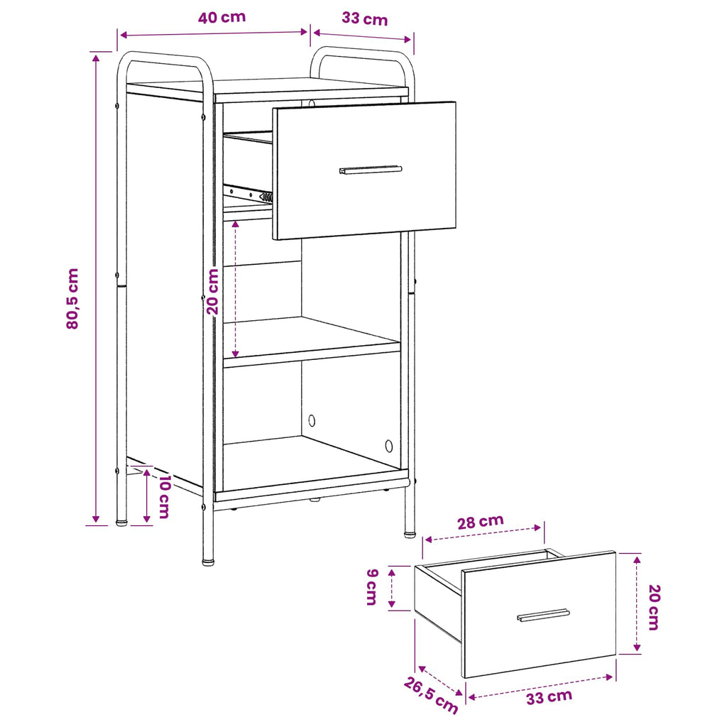 vidaXL Bufet Stare drewno 97 x 33 x 81 cm Drewno inżynieryjne