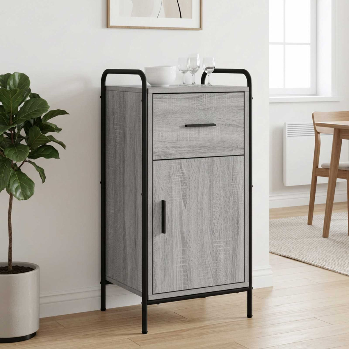 vidaXL Bufet Szary Sonoma 97 x 33 x 81 cm Drewno inżynieryjne