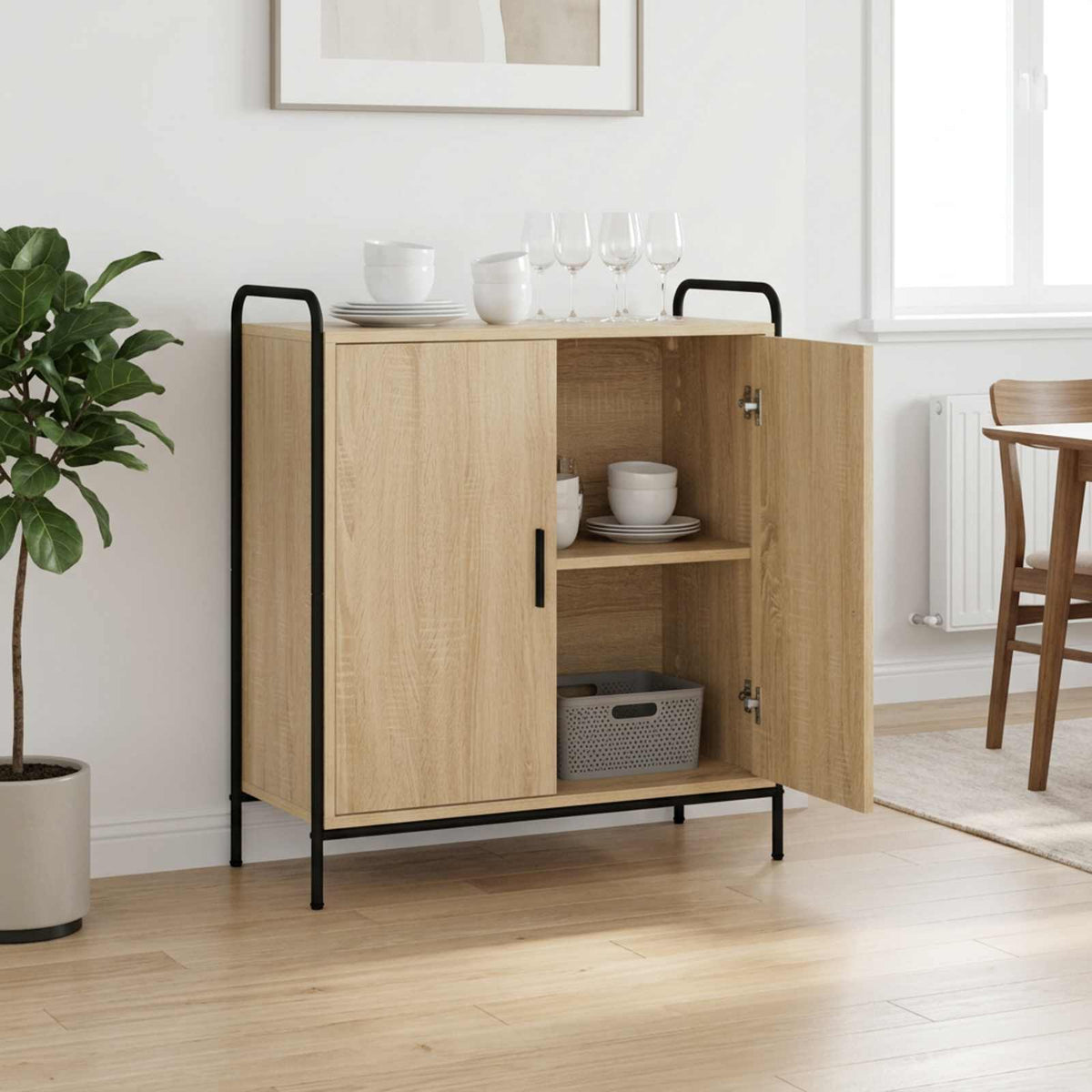 vidaXL Bufet dąb Sonoma 97 x 33 x 81 cm Drewno inżynieryjne