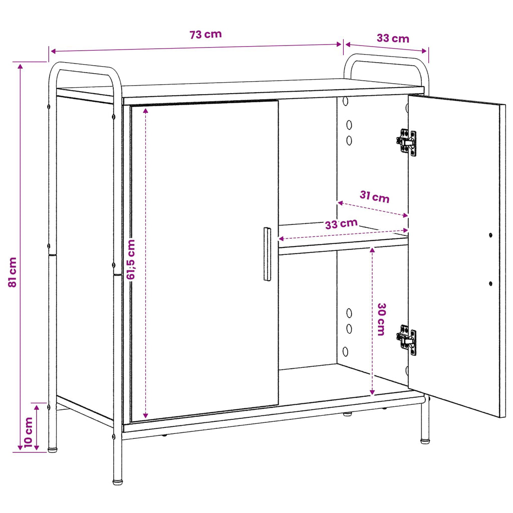 vidaXL Bufet dąb Sonoma 97 x 33 x 81 cm Drewno inżynieryjne