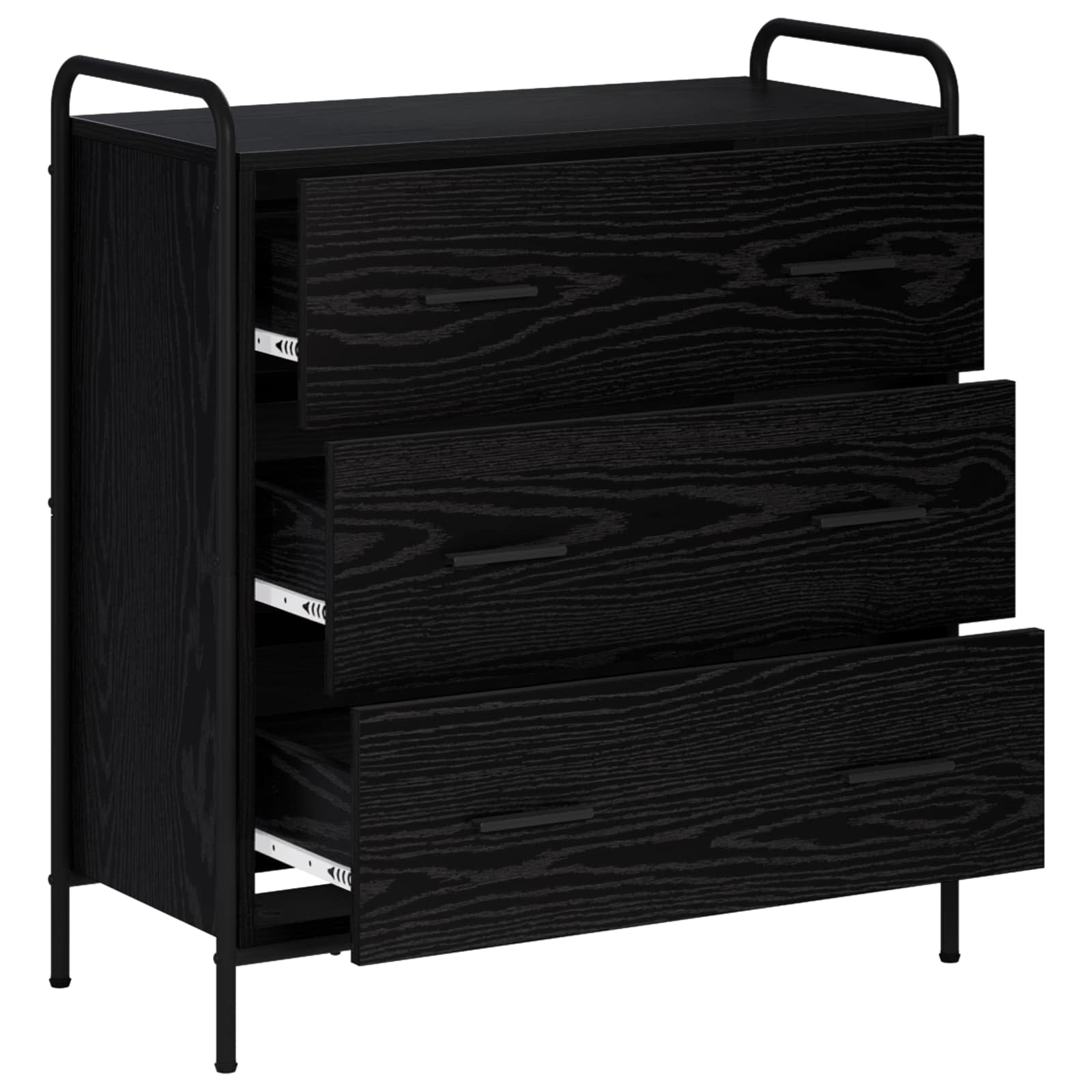 vidaXL Bufet Czarny dąb 97 x 33 x 81 cm Drewno inżynieryjne