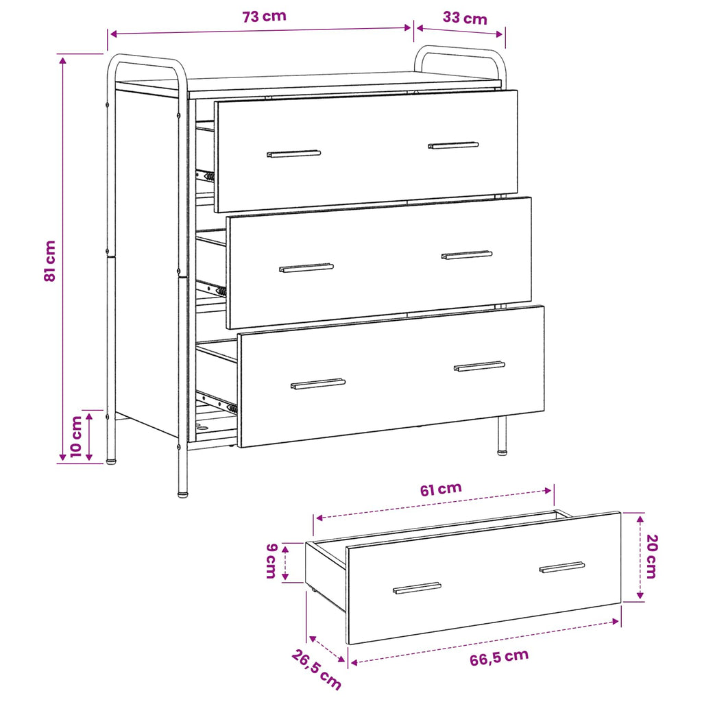 vidaXL Bufet Dąb wędzony 97 x 33 x 81 cm Drewno inżynieryjne
